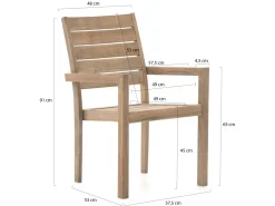 ROUGH-S Gartenmöbel-Set 160 cm 5-teilig stapelbar