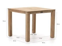 ROUGH-S Gartentisch 90x90x76 cm