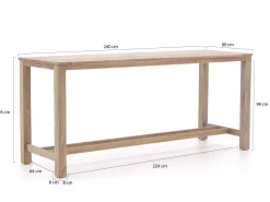 ROUGH-S/ROUGH-X 240 cm Gartenbar-Set 9-teilig