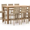 ROUGH-S/ROUGH-X 180 cm Gartenbar-Set 9-teilig