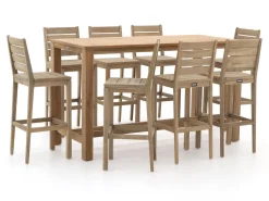 ROUGH-S/ROUGH-X 180 cm Gartenbar-Set 9-teilig