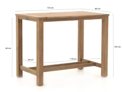 ROUGH-S/ROUGH-X 135 cm Gartenbar-Set 5-teilig