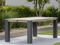 ROUGH-S/ROUGH-X 180 cm Gartenmöbel-Set mit Bank 4-teilig stapelbar