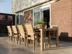 ROUGH-S/ROUGH-X 180 cm Gartenmöbel-Set mit Bank 4-teilig stapelbar