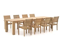 ROUGH-S/ROUGH-X 320 cm Gartenmöbel-Set 9-teilig stapelbar