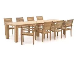 ROUGH-S/ROUGH-X 320 cm Gartenmöbel-Set 9-teilig stapelbar