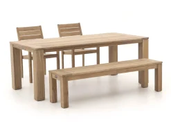 ROUGH-S/ROUGH-X 200 cm Gartenmöbel-Set 4-teilig stapelbar