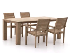 ROUGH-S/ROUGH-X 200 cm Gartenmöbel-Set 5-teilig stapelbar