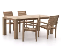 ROUGH-S/ROUGH-X 200 cm Gartenmöbel-Set 5-teilig stapelbar