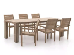 ROUGH-S/ROUGH-X 240 cm Gartenmöbel-Set 7-teilig stapelbar
