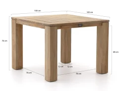 ROUGH-X Gartentisch 100x100x76 cm