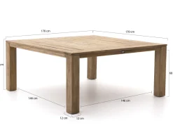 ROUGH-X 170x170 cm Picknick Sitzgruppe 5-teilig