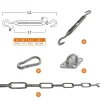Shadow Comfort Befestigungsset für Sonnensegel Quadrat
