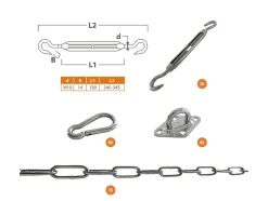Shadow Comfort Befestigungsset für Sonnensegel Quadrat