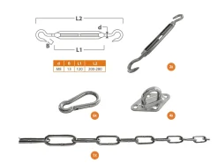 Shadow Comfort Befestigungsset für Sonnensegel Quadrat