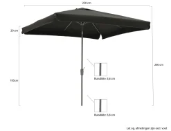 Shadowline Aruba Sonnenschirm 250x250 cm