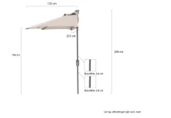 Shadowline balkon-Sonnenschirm 255x135 cm