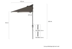 Shadowline balkon-Sonnenschirm 255x135 cm