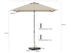 Shadowline Push-up Sonnenschirm 240x240 cm