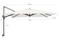 Shadowline Wandsonnenschirm 250x250 cm
