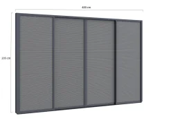 Sonnenschutz-Schiebetüren 400x235 cm für Cedrino Pergola