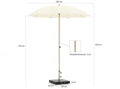 Suncomfort by Glatz Rustico Sonnenschirm ø 220 cm