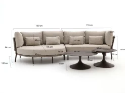 SUNS Bardi/Nova Chaiselongue Lounge-Set 3-teilig rechts 4-Sitzer