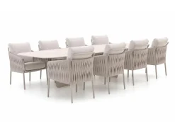 SUNS Fiave/Palermo 280 cm Low Dining Gartenmöbel-Set 9-teilig