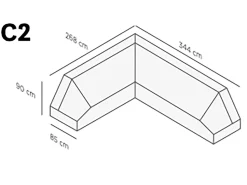 SUNS Gartenmöbelabdeckung C2 Ecklounge-Set links 268x344x90 cm