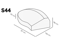 SUNS Gartenmöbelabdeckung S44 Blocchi Loungeelement rechts 211x193x88 cm