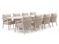 SUNS Sato/Palermo 280 cm Low Dining Gartenmöbel-Set 9-teilig