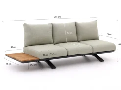 SUNS Stockholm Gartensofa 3-Sitzer links/rechts 255 cm