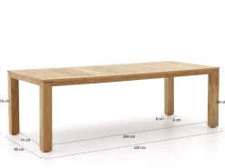 Sunyard Buxton Gartentisch 220x90 cm