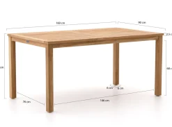 Sunyard Corby/Liverpool 160 cm Gartenmöbel-Set 5-teilig verstelbar