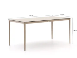 Tierra Outdoor Elegante Gartentisch 160x92x74 cm