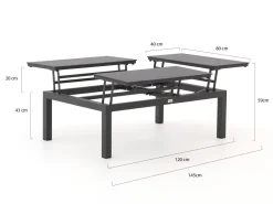 Tierra Outdoor Flip-Up Loungetisch 120x80x43 cm