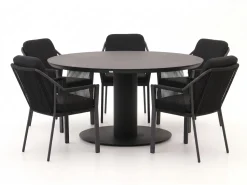 Tierra Outdoor Liv/La Fonte ø 150 cm Gartenmöbel-Set 6-teilig stapelbar
