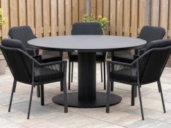 Tierra Outdoor Liv/La Fonte ø 150 cm Gartenmöbel-Set 6-teilig stapelbar
