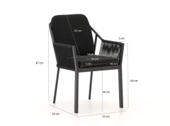 Tierra Outdoor Liv/La Fonte 90 cm Gartenmöbel-Set 3-teilig stapelbar