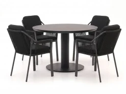 Tierra Outdoor Liv/La Fonte ø 120 cm Gartenmöbel-Set 5-teilig stapelbar