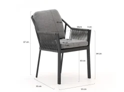 Tierra Outdoor Liv/Naro 280 cm Gartenmöbel-Set 9-teilig stapelbar