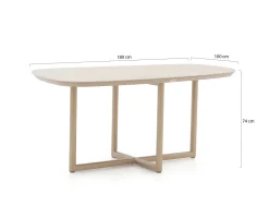 Tierra Outdoor Liv/Rivera 180cm dining tuinset 5-delig stapelbaar