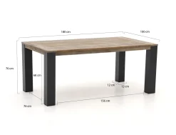 Tierra Outdoor Liv/ROUGH-X 180 cm Gartenmöbel-Set 5-teilig stapelbar
