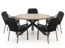 Tierra Outdoor Liv/ROUGH-Y ø 150 cm Gartenmöbel-Set 6-teilig stapelbar