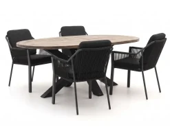 Tierra Outdoor Liv/ROUGH-Y Ellips 200 cm Gartenmöbel-Set 5-teilig stapelbar