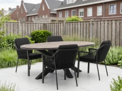 Tierra Outdoor Liv/ROUGH-Y Ellips 200 cm Gartenmöbel-Set 5-teilig stapelbar