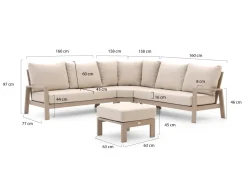 Tierra Outdoor Musone Ecklounge-Set 4-teilig 5-Sitzer