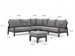 Tierra Outdoor Musone Ecklounge-Set 4-teilig 5-Sitzer