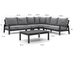 Tierra Outdoor Musone/Flip-Up Ecklounge-Set 5-teilig 6-Sitzer