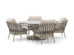 Tierra Outdoor Natal/Moreno ø 150 cm Low Dining Gartenmöbel-Set 5-teilig